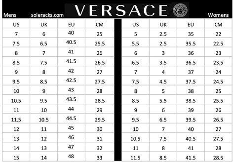 Versace shirts size chart